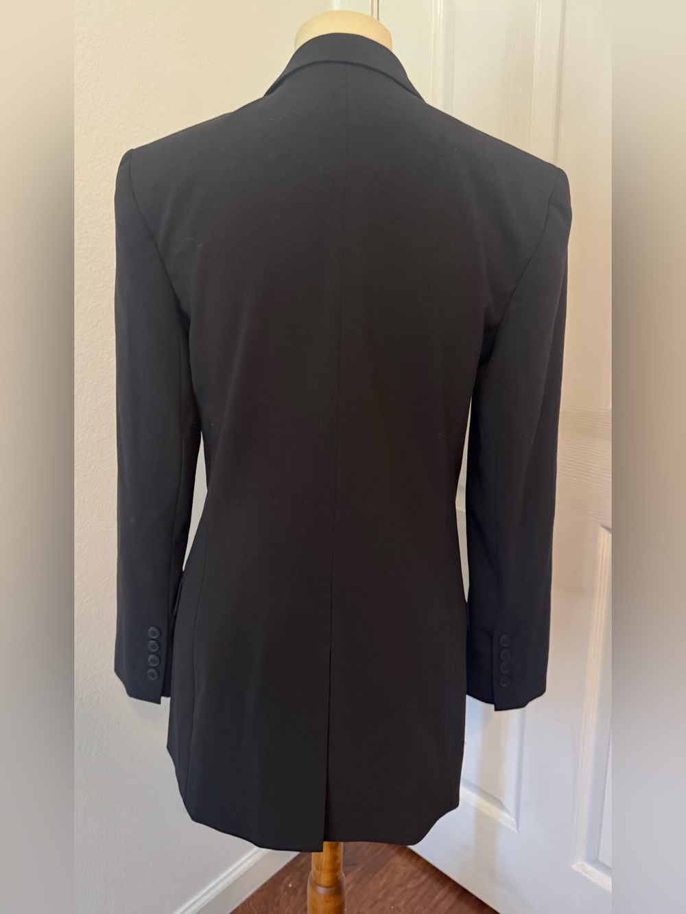 Norma Kamali Boyfriend Blazer Jacket Black Single Button Oversized Office XS - Picture 4 of 11